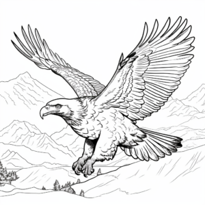 Action-Packed Golden Eagle Hunting Coloring Pages 2