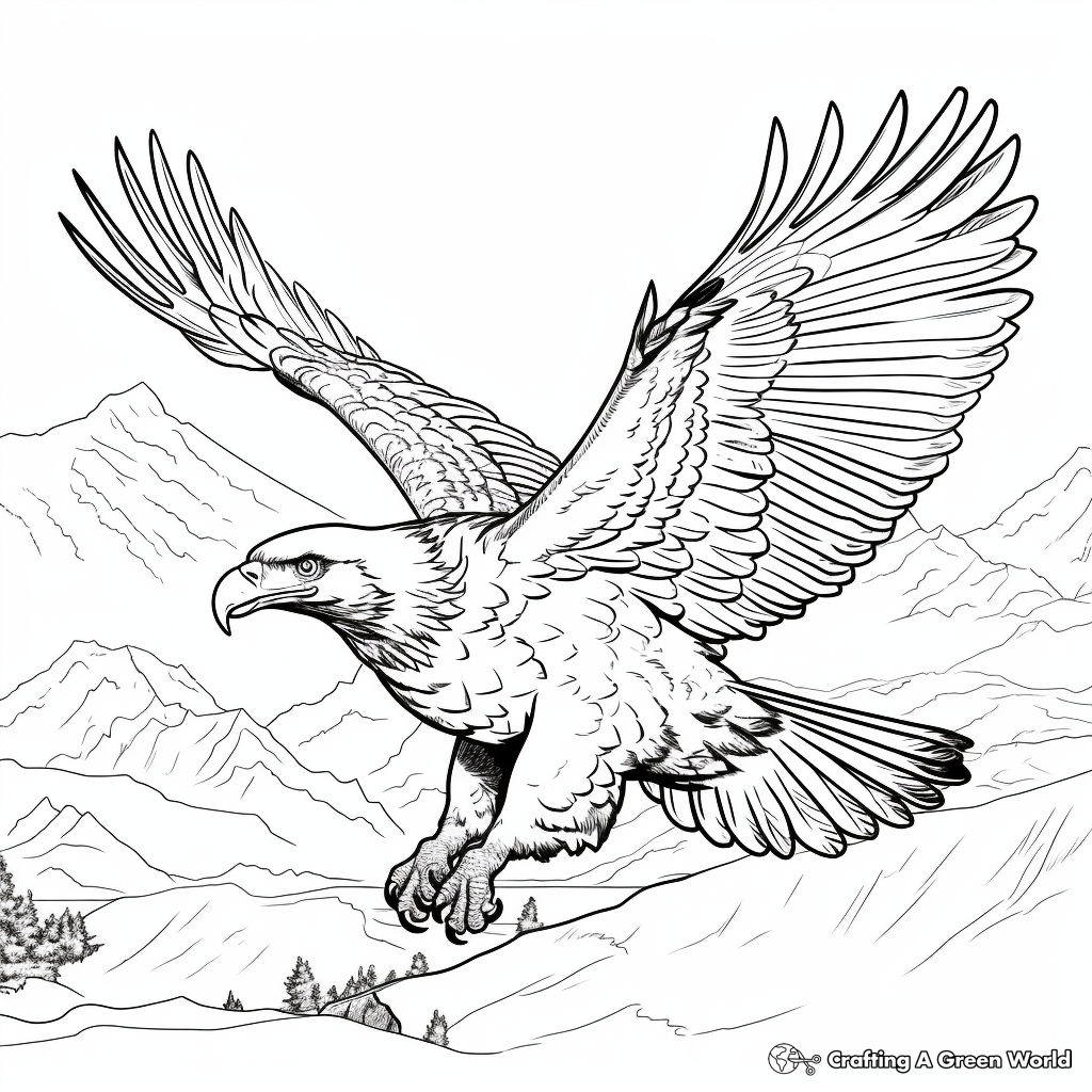 Action-Packed Golden Eagle Hunting Coloring Pages 2