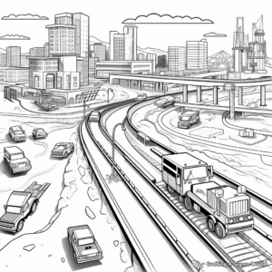 Action-Packed Highway Construction Coloring Pages 1