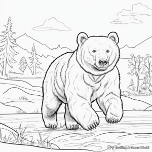 Action-Packed Hunting Black Bear Coloring Pages 3