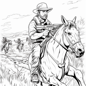 Action-Packed Hunting Buck Coloring Pages 2