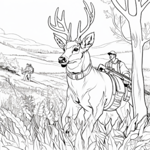 Action-Packed Hunting Buck Coloring Pages 4