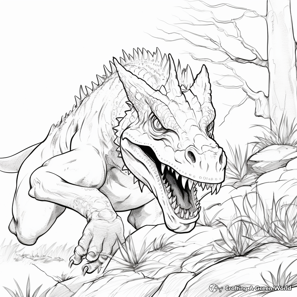 Action-Packed Hunting Suchomimus Coloring Pages 4