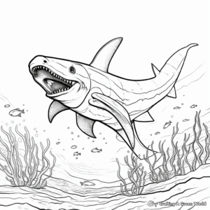 Action-Packed Mosasaurus Hunting Coloring Pages 2