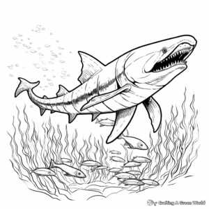 Action-Packed Mosasaurus Hunting Coloring Pages 4