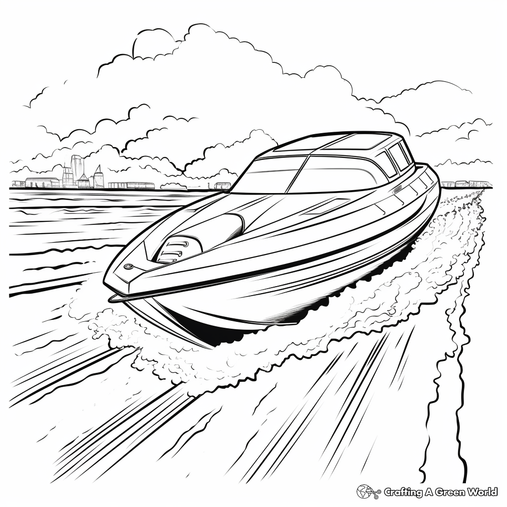 Action-Packed Offshore Powerboat Coloring Pages 1