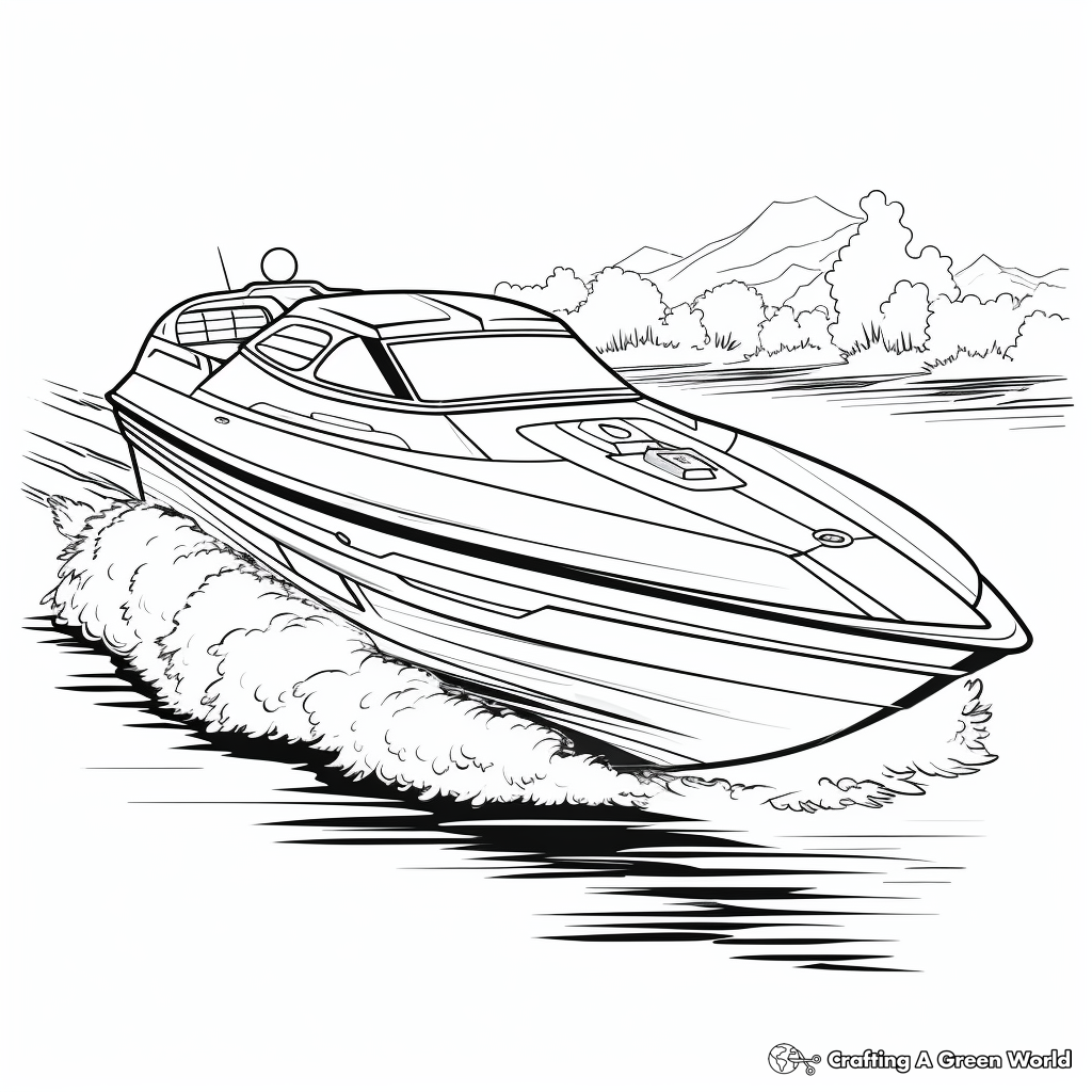 Action-Packed Offshore Powerboat Coloring Pages 2