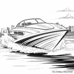 Action-Packed Offshore Powerboat Coloring Pages 3