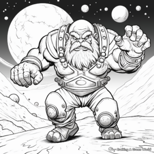 Action-Packed Orcus Planet Coloring Pages 1