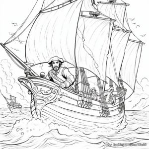 Action-Packed Pirate Sailboat Coloring Pages 3