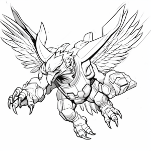 Action-Packed Predator Hawk Coloring Pages 2