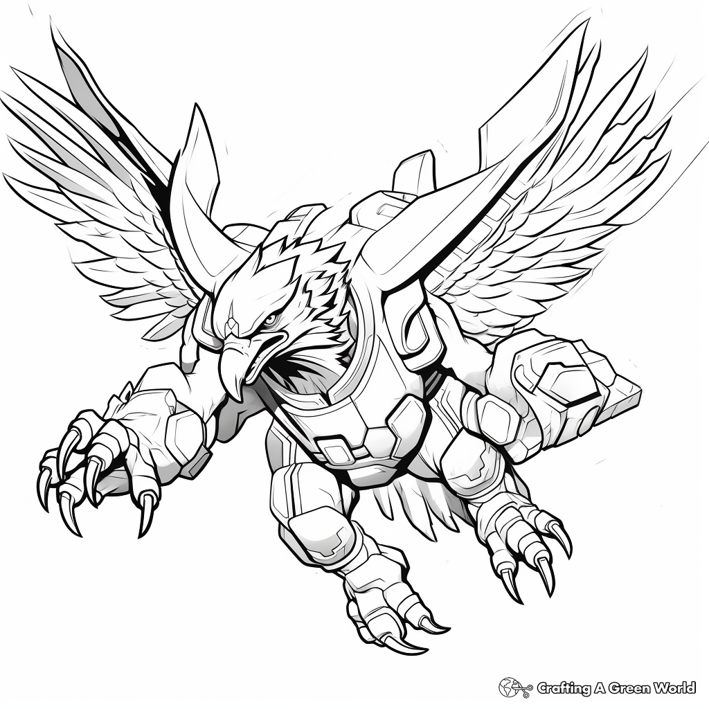 Action-Packed Predator Hawk Coloring Pages 2