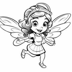 Action-Packed Queen Bee and Wasp Coloring Pages 1