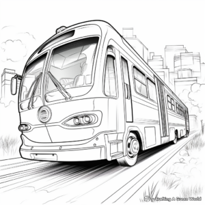 Action-Packed Racing Bus Coloring Pages 1