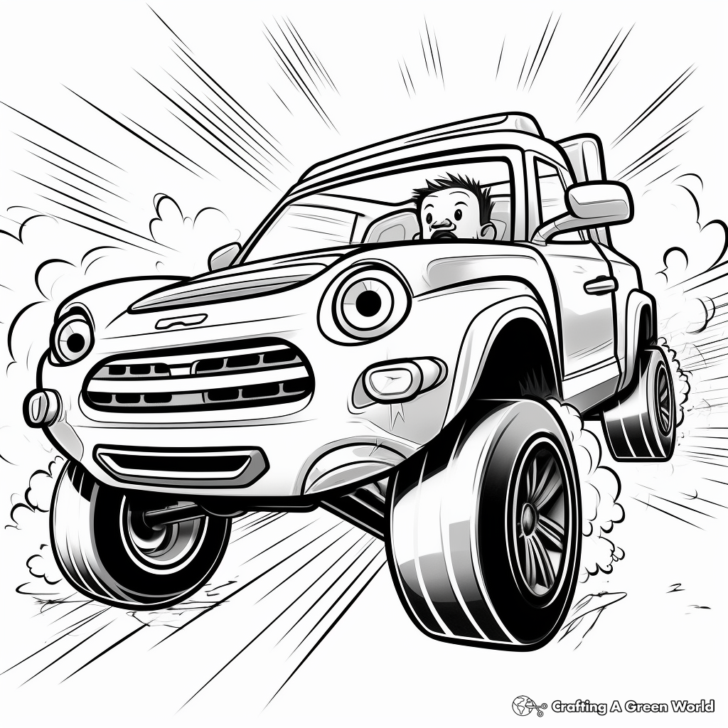 Action-Packed Rally Car Coloring Pages 3