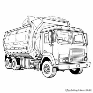 Action-Packed Recycling Garbage Truck Coloring Pages 2