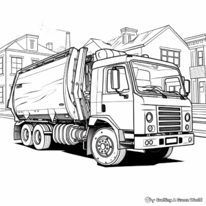 Action-Packed Recycling Garbage Truck Coloring Pages 3