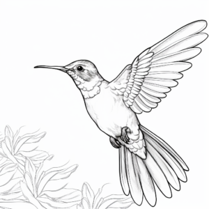 Action-Packed Rufous Hummingbird Coloring Pages 4