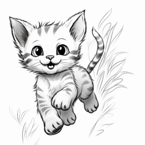 Action-Packed Siamese Kitten Coloring Pages 1