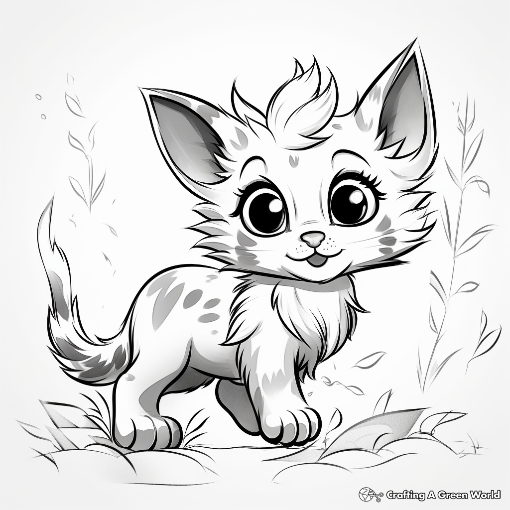 Action-Packed Siamese Kitten Coloring Pages 2
