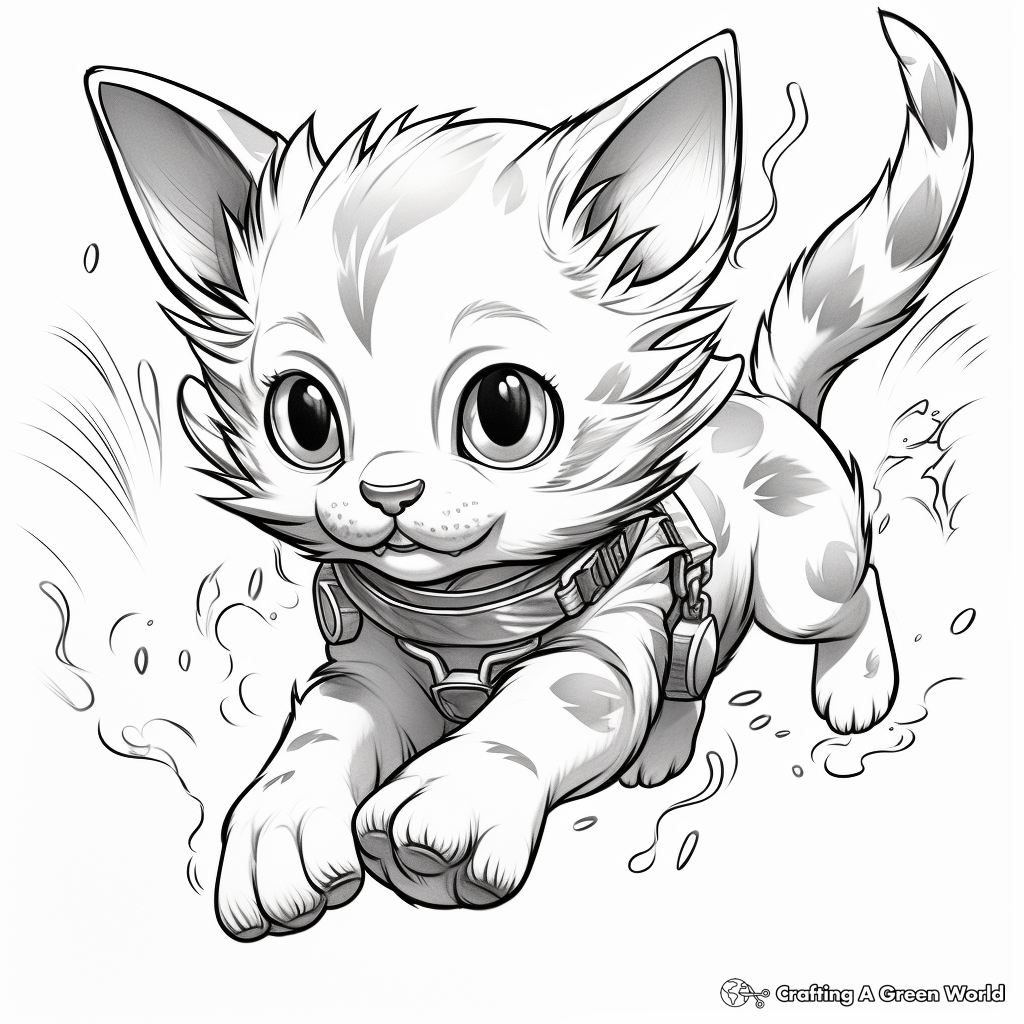 Action-Packed Siamese Kitten Coloring Pages 3
