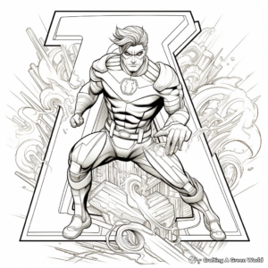 Action-Packed Superhero Alphabet Coloring Pages 2