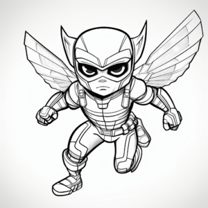 Action-Packed Superhero Cat Bee Coloring Pages 4