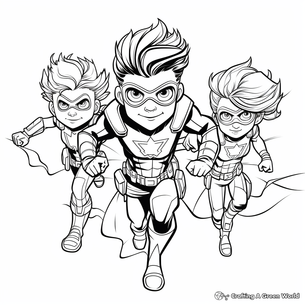 Action-Packed Superheroes Coloring Pages 1
