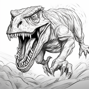 Action-Packed Velociraptor Chase Coloring Pages 2