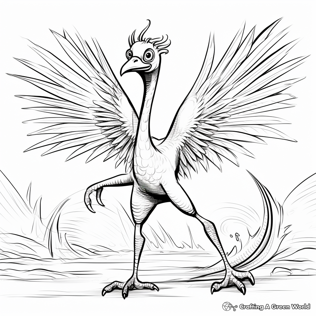 Active Pyroraptor in Action Coloring Pages 3