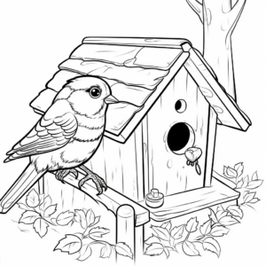 Activity at the Bird Shelter Coloring Pages 1