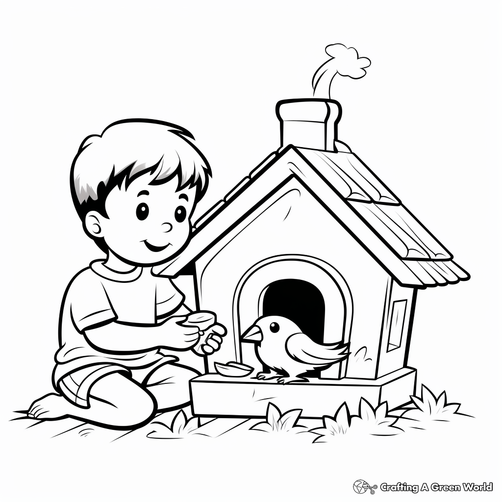 Activity at the Bird Shelter Coloring Pages 3