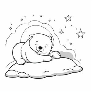 Activity-Based Sleeping Bear and Moon Coloring Pages 2