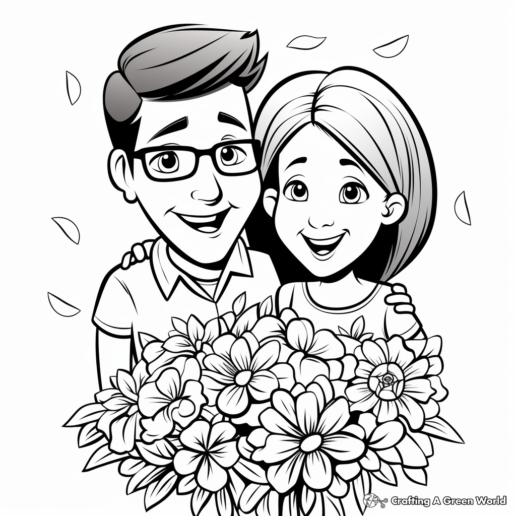 Adorable "Happy Anniversary Mom and Dad" Coloring Pages 2