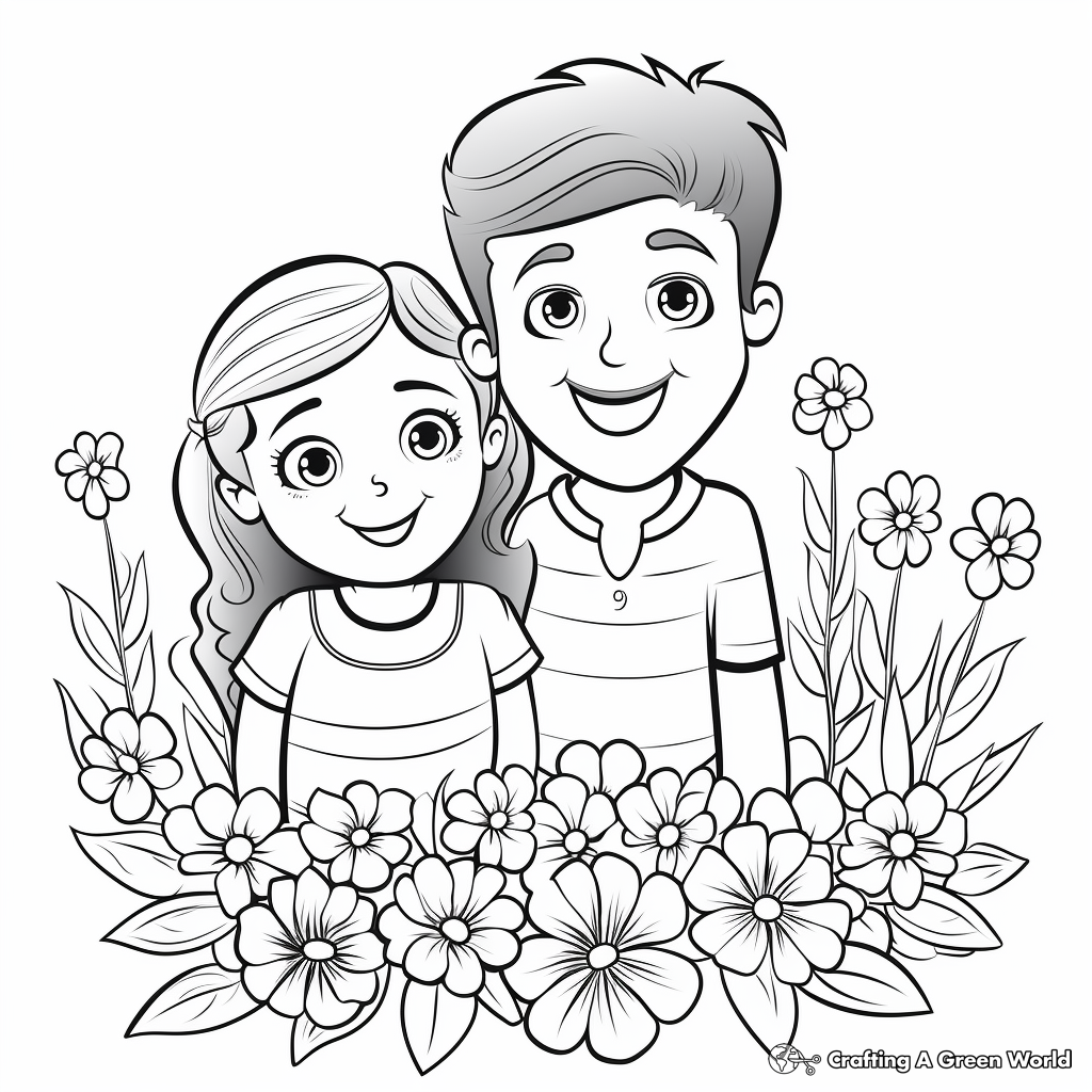Adorable "Happy Anniversary Mom and Dad" Coloring Pages 3