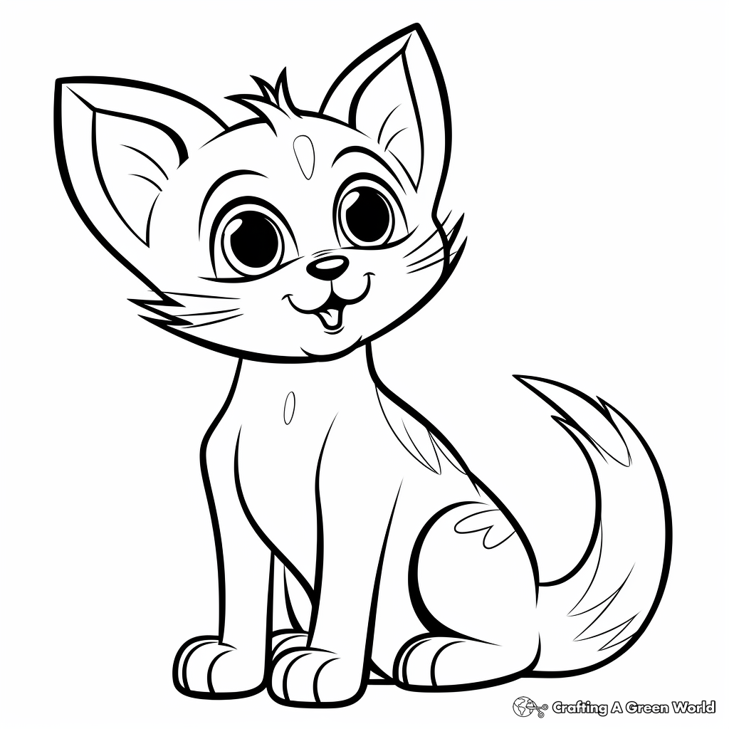 Adorable Abyssinian Cat Coloring Pages 4