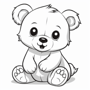 Adorable Alaskan Brown Bear Cub Coloring Pages 1