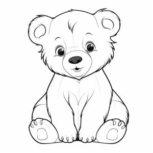 Adorable Alaskan Brown Bear Cub Coloring Pages 3