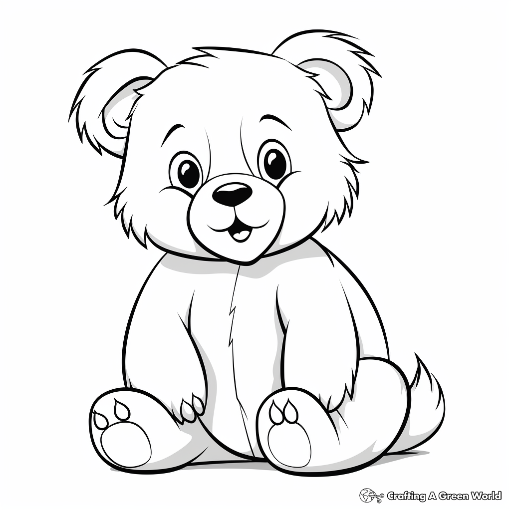 Adorable Alaskan Brown Bear Cub Coloring Pages 4