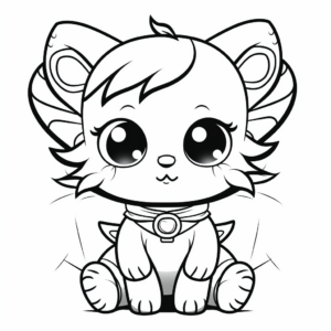 Adorable Angel Cat Coloring Pages 2