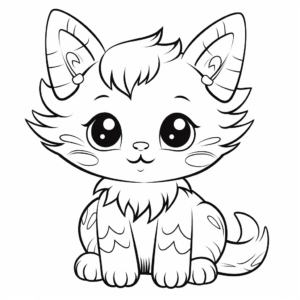 Adorable Angel Cat Coloring Pages 4