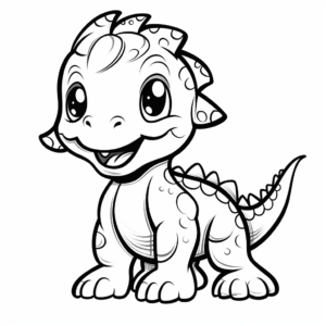Adorable Animated Baby T Rex Coloring Sheets 3