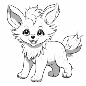 Adorable Anime Wolf Pup Coloring Pages 4