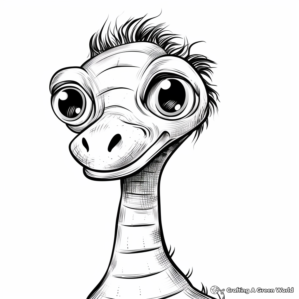 Adorable Apatosaurus Head Coloring Pages for Kids 2