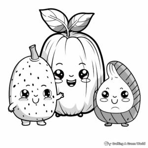Adorable Avocado and Friends Coloring Sheets 4