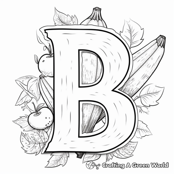 Adorable 'B is for Banana' Coloring Pages 1