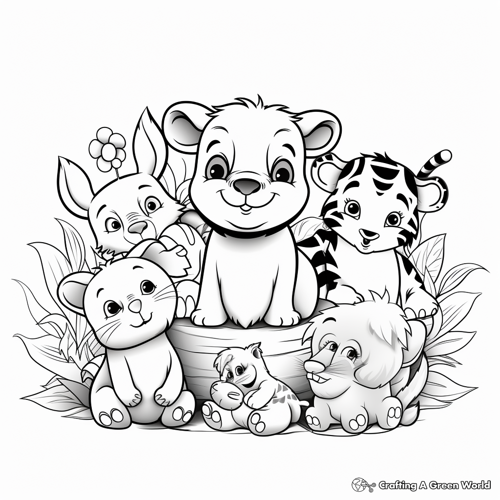 Adorable Baby Animals Coloring Pages 1