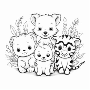 Adorable Baby Animals Coloring Pages 2