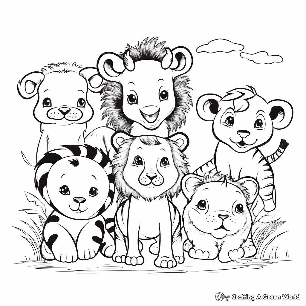 Adorable Baby Animals Coloring Pages 3
