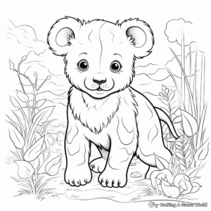 Adorable Baby Animals in Nature Coloring Pages 4